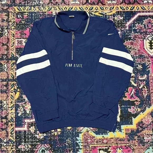 Vtg 90s Penn State Team Issued Embroidered Nike Navy Windbreaker Size X-Large - Picture 1 of 2